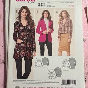 BN UNCUT BURDA 6581 JACKET VEST BLAZER COAT SEWING PATTERN